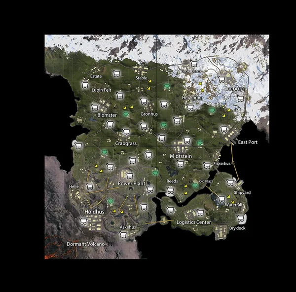 Peta Livik Aftermath PUBG Mobile dengan nama lokasi